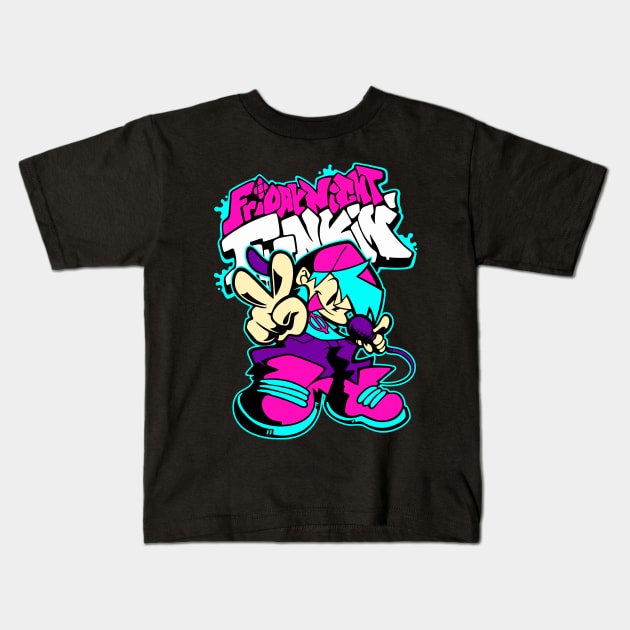 Friday Night Funkin Kids T-Shirt by vesterias